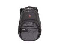 Рюкзак WENGER, 15”, чёрный/серебристый, полиэстер 900D/600D/искуственная кожа, 34x18x47 см, 29 л