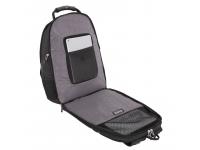 Рюкзак WENGER, 15”, чёрный/серебристый, полиэстер 900D/600D/искуственная кожа, 34x18x47 см, 29 л