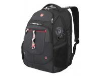 Рюкзак WENGER,15”, чёрный/красный, полиэстер 900D/М2 добби/искуственная кожа, 34x22x46 см, 34 л