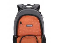Рюкзак WENGER, серый/чёрный, полиэстер 600D, 32х14х45 см, 20 л