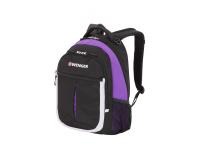 Рюкзак WENGER, чёрный/фиолетовый/серебристый, полиэстер 600D, 32х15х45 см, 22 л