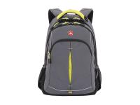 Рюкзак SWISSGEAR, серый/лаймовый, фьюжн/2 мм рипстоп, 32x15x46 см, 22 л