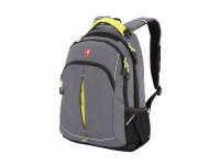 Рюкзак SWISSGEAR, серый/лаймовый, фьюжн/2 мм рипстоп, 32x15x46 см, 22 л