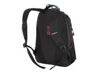 Рюкзак SWISSGEAR, черный/бирюзовый, фьюжн/2 мм рипстоп, 32x15x46 см, 22 л