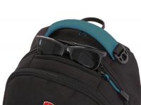 Рюкзак SWISSGEAR, черный/бирюзовый, фьюжн/2 мм рипстоп, 32x15x46 см, 22 л