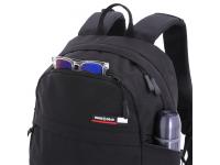 Рюкзак SWISSGEAR 14", черный, полиэстер 600D, 30 x 17,5 x 45 см, 24 л