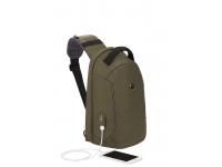 Рюкзак-антивор SWISSGEAR, хаки, Heather 600D, 21 x 12,5 x 34 см, 8,5 л