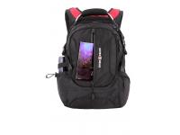 Рюкзак SWISSGEAR, 15”, черный/красный, полиэстер 1200D, 36х17х50 см, 30 л
