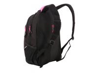 Рюкзак SWISSGEAR, черный/фуксия, фьюжн/2 мм рипстоп, 32x15x46 см, 22 л