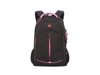 Рюкзак SWISSGEAR, черный/фуксия, фьюжн/2 мм рипстоп, 32x15x46 см, 22 л