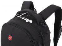 Рюкзак SWISSGEAR чёрный, полиэстер, 33х15х45 см, 22 л