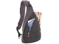 Рюкзак SWISSGEAR с одним плечевым ремнем, черный/серый, 25x15x45 см, 7 л