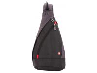 Рюкзак SWISSGEAR с одним плечевым ремнем, черный/серый, 25x15x45 см, 7 л