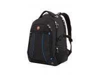 Рюкзак SWISSGEAR, 15”,чёрный/синий, полиэстер 900D/рипстоп, 36x19x47 см, 32 л