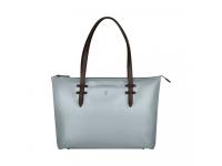 Сумка VICTORINOX Victoria Deluxe Business Tote, серо-синяя, нейлон/кожа, 47x15x31 см, 16 л
