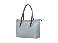 Сумка VICTORINOX Victoria Deluxe Business Tote, серо-синяя, нейлон/кожа, 47x15x31 см, 16 л