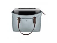Сумка VICTORINOX Victoria Deluxe Business Tote, серо-синяя, нейлон/кожа, 47x15x31 см, 16 л