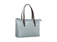 Сумка VICTORINOX Victoria Deluxe Business Tote, серо-синяя, нейлон/кожа, 47x15x31 см, 16 л