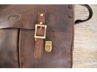 Сумка KLONDIKE «Barry», натуральная кожа в темно-коричневом цвете, 40 х 31 х 10 см
