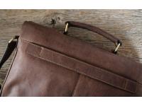 Сумка KLONDIKE «Bill», натуральная кожа в коричневом цвете, 40 х 32 х 7 см