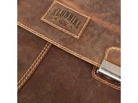 Портфель KLONDIKE Native, натуральная кожа в коричневом цвете, 40 х 11 х 31 см