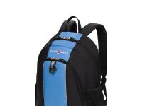 Рюкзак SWISSGEAR, чёрный/голубой, полиэстер 420D, 32х14х45 см, 20 л