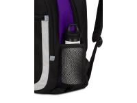 Рюкзак SWISSGEAR, чёрный/фиолетовый/серебристый, полиэстер 600D, 32х15х45 см, 22 л