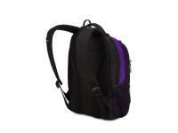 Рюкзак SWISSGEAR, чёрный/фиолетовый/серебристый, полиэстер 600D, 32х15х45 см, 22 л