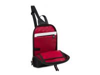 Рюкзак SWISSGEAR с одним плечевым ремнем, черный/красный, полиэстер рип-стоп, 18 x 5 x 33 см, 4 л