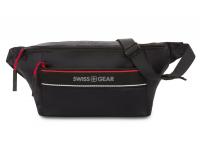 Сумка на пояс SWISSGEAR, черная, полиэстер с плетением рип-стоп, 38 x 5 x 15 см