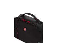 Термосумка для ланча SWISSGEAR, прорезиненный полиэстер 600D, чёрный/красный, 27х7х23 см, 4 л